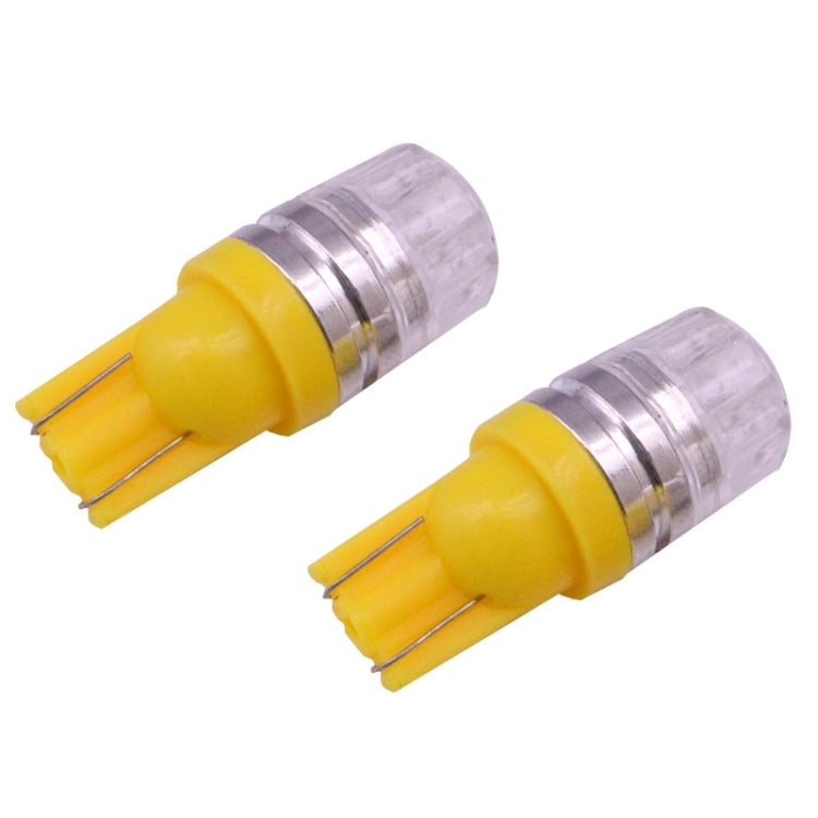 2 PCS T10 1.5W 60LM 1 LED Yellow COB LED Brake Light for Vehicles, DC12V(Yellow) - Instrument Lights by buy2fix | Online Shopping UK | buy2fix