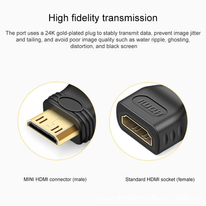 Gold Plated Mini HDMI Male to HDMI 19 Pin Female Adapter(Black) - Computer & Networking by buy2fix | Online Shopping UK | buy2fix