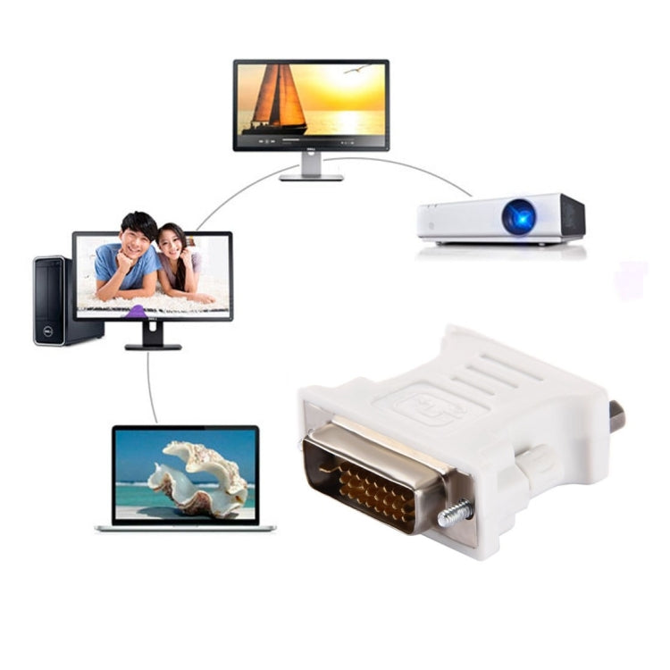 DVI 24+1 Pin Male to VGA 15Pin Female Adapter(White) - Adapter by buy2fix | Online Shopping UK | buy2fix