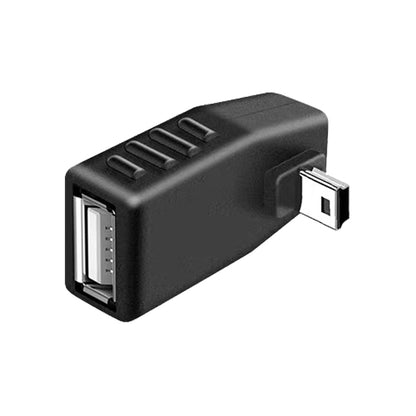 90 Degree Up Angled Mini USB Male to USB 2.0 AF Adapter(Black) - USB Adapter by buy2fix | Online Shopping UK | buy2fix