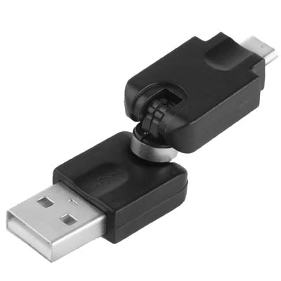 USB 2.0 AM to Micro USB 360 Degree Swivel Adapter for Galaxy S IV / i9500 / S III / i9300 /Note II / N7100 / i9220 / i9100 / i9082 / Nokia / LG / BlackBerry / HTC One X /Amazon Kindle / Sony Xperia etc(Black) - USB Adapter by buy2fix | Online Shopping UK | buy2fix