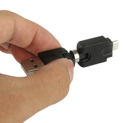 USB 2.0 AM to Micro USB 360 Degree Swivel Adapter for Galaxy S IV / i9500 / S III / i9300 /Note II / N7100 / i9220 / i9100 / i9082 / Nokia / LG / BlackBerry / HTC One X /Amazon Kindle / Sony Xperia etc(Black) - USB Adapter by buy2fix | Online Shopping UK | buy2fix