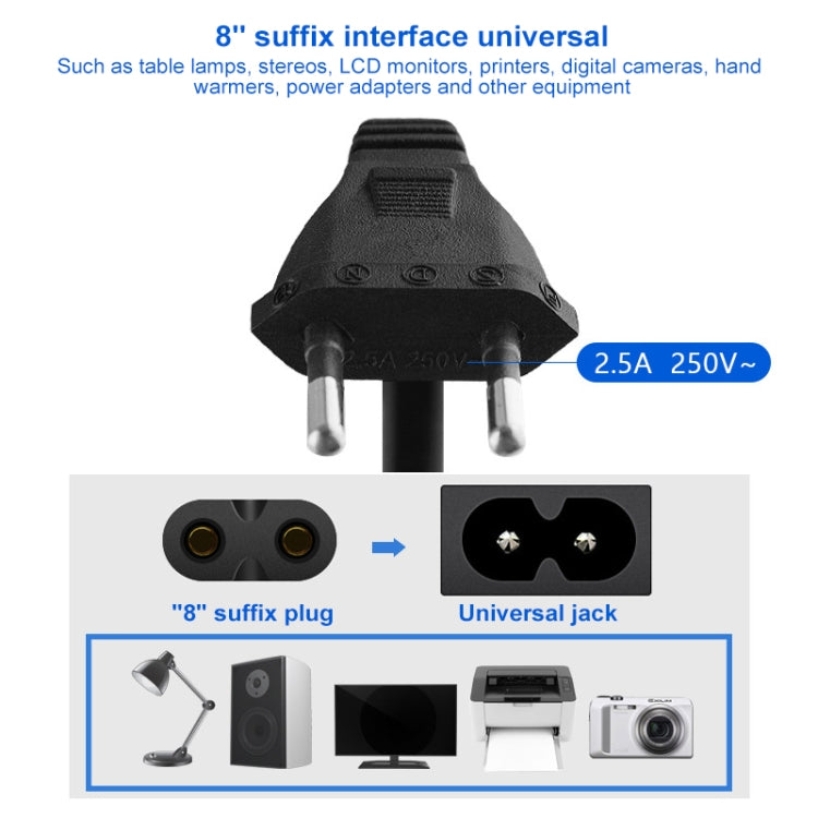 2 Prong Style EU Notebook Power Cord, Cable Length: 1.5m - Power Cord by buy2fix | Online Shopping UK | buy2fix