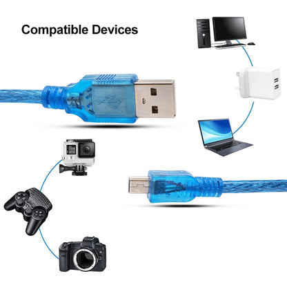 USB 2.0 AM to Mini USB Male Adapter Cable , Length: 30cm (Blue) - USB Cable by buy2fix | Online Shopping UK | buy2fix