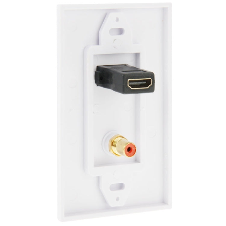 HDMI Female + RCA Female Plug Wall Plate Panel - Consumer Electronics by buy2fix | Online Shopping UK | buy2fix