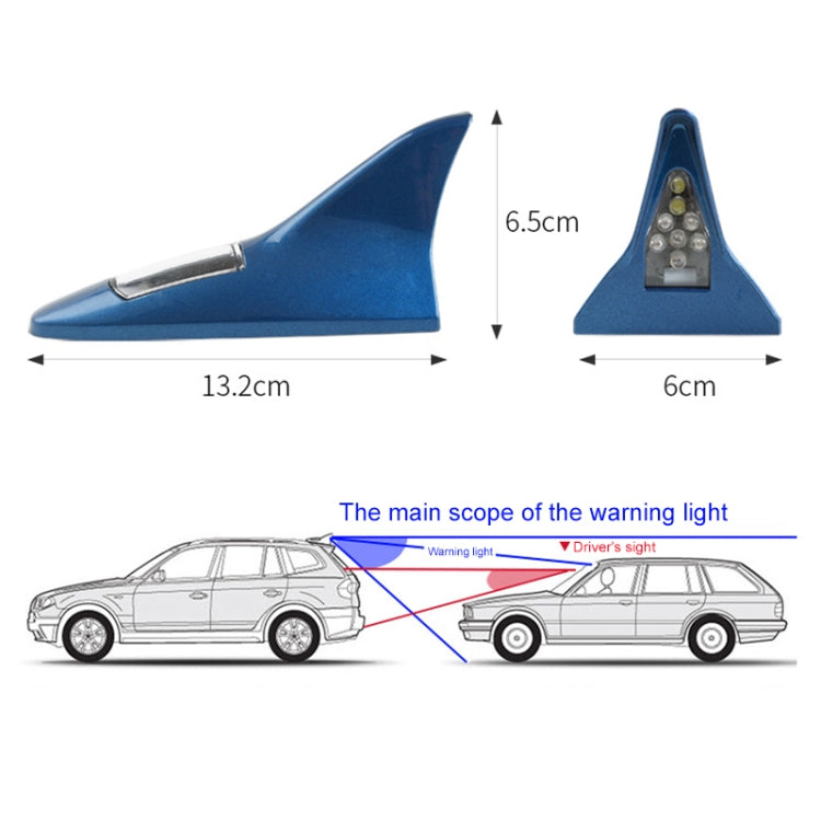 Solar Shark Fin High-positioned Alarm Light(Red) - In Car by buy2fix | Online Shopping UK | buy2fix