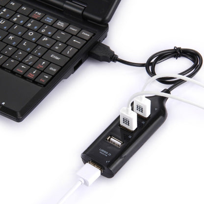 4 Ports USB 2.0 HUB, Cable Length: 30cm(Black) - USB 2.0 HUB by buy2fix | Online Shopping UK | buy2fix