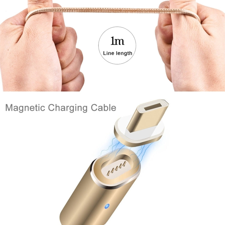 1M Woven Style 2.4A Micro USB to USB Data Sync Charging Cable Intelligent Metal Magnetism Cable, For Samsung, HTC, Sony, Huawei, Xiaomi, Meizu and other Android Devices(Gold) - Mobile Accessories by buy2fix | Online Shopping UK | buy2fix