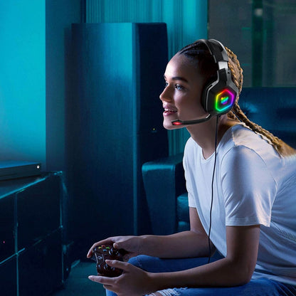 ONIKUMA K10 Computer Games Wired Headset with RGB LED Light - Multimedia Headset by ONIKUMA | Online Shopping UK | buy2fix