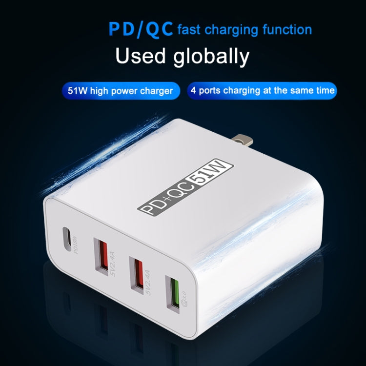 WLX-A6 4 Ports Quick Charging USB Travel Charger Power Adapter, UK Plug - USB Charger by buy2fix | Online Shopping UK | buy2fix