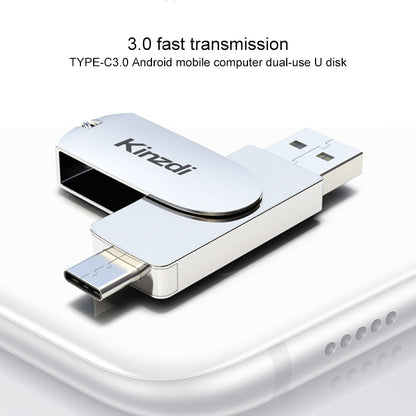 Kinzdi 128GB USB 3.0 + Type-C 3.0 Interface Metal Twister Flash Disk V11 (Rose Gold) - USB Flash Drives by Kinzdi | Online Shopping UK | buy2fix