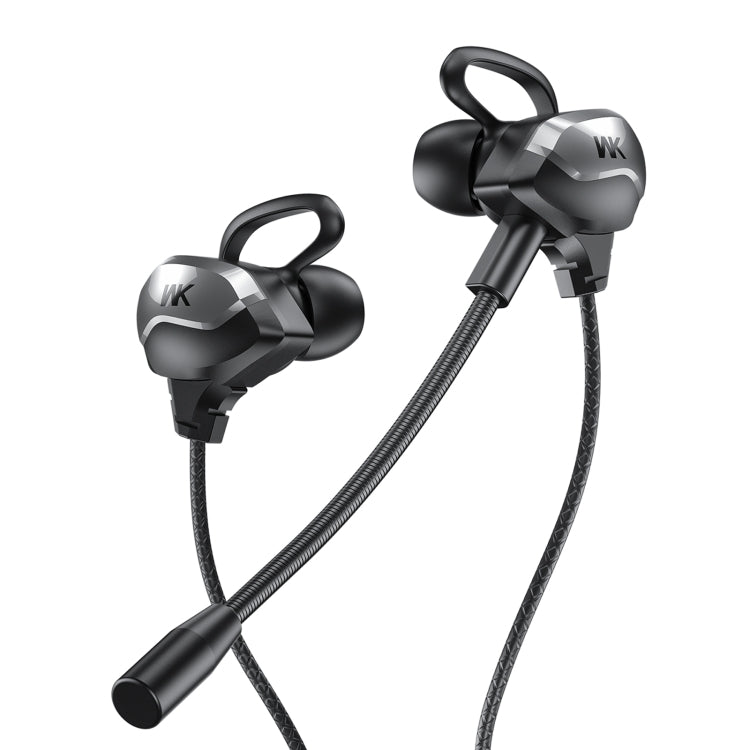 WK ET-Y30 ET Series 3.5mm Elbow In-ear Wired Wire-control Gaming Earphone with Microphone (Black) - Normal Style Earphone by WK | Online Shopping UK | buy2fix