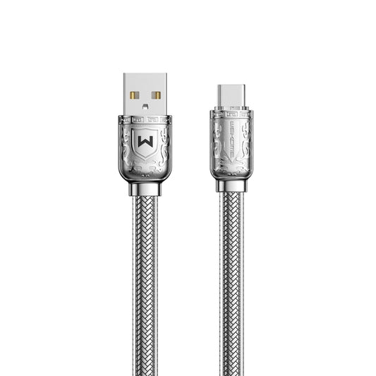 WK WDC-177 6A USB to USB-C/Type-C Platinum Fast Charge Data Cable,Length 1m (Silver) - USB-C & Type-C Cable by WK | Online Shopping UK | buy2fix