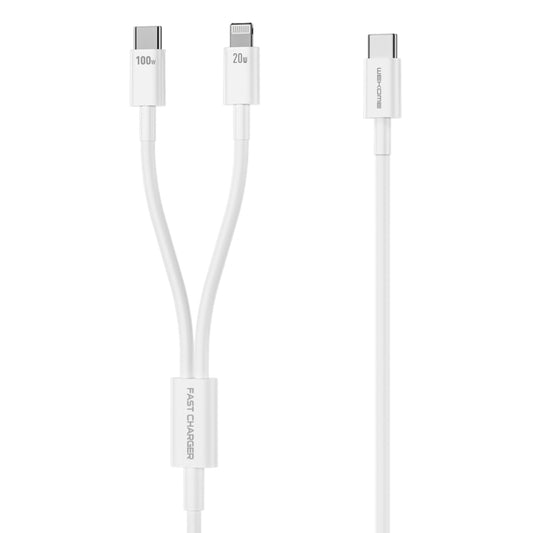 WK WDC-176 100W 2 in 1 USB-C/Type-C to USB-C/Type-C+8 Pin Multifunctional Fast Charging Data Cable,Length: 1.2m - Multifunctional Cable by WK | Online Shopping UK | buy2fix