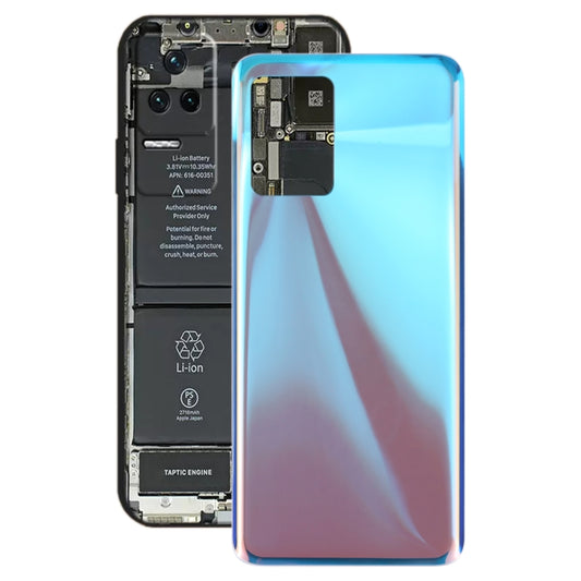 Glass Battery Back Cover for Xiaomi Redmi K50(Blue) - Repair & Spare Parts by buy2fix | Online Shopping UK | buy2fix