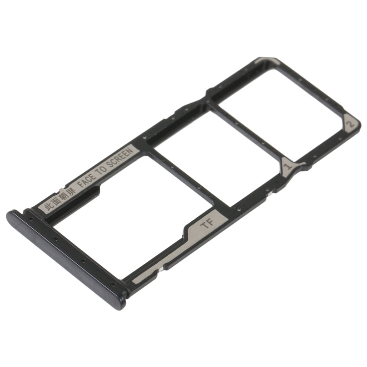 SIM Card Tray + SIM Card Tray + Micro SD Card Tray For Xiaomi Redmi 10A (Black) - Repair & Spare Parts by buy2fix | Online Shopping UK | buy2fix