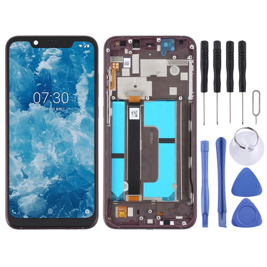 OEM LCD Screen For Nokia X7 / 8.1 / 7.1 Plus Digitizer Full Assembly with Frame(Purple) - Repair & Spare Parts by buy2fix | Online Shopping UK | buy2fix