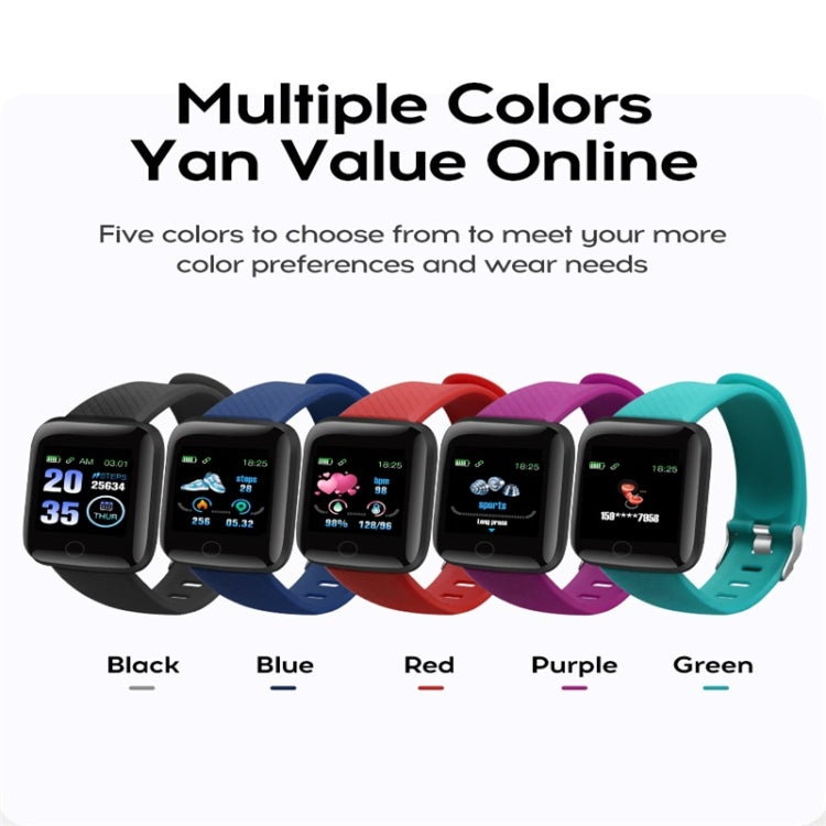 116plus 1.3 inch Color Screen Smart Bracelet IP67 Waterproof, Support Call Reminder/ Heart Rate Monitoring /Blood Pressure Monitoring/ Sleep Monitoring/Excessive Sitting Reminder/Blood Oxygen Monitoring(Red) - Smart Wear by buy2fix | Online Shopping UK | buy2fix