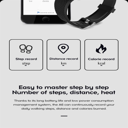 116plus 1.3 inch Color Screen Smart Bracelet IP67 Waterproof, Support Call Reminder/ Heart Rate Monitoring /Blood Pressure Monitoring/ Sleep Monitoring/Excessive Sitting Reminder/Blood Oxygen Monitoring(Red) - Smart Wear by buy2fix | Online Shopping UK | buy2fix