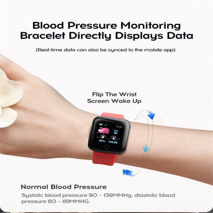 116plus 1.3 inch Color Screen Smart Bracelet IP67 Waterproof, Support Call Reminder/ Heart Rate Monitoring /Blood Pressure Monitoring/ Sleep Monitoring/Excessive Sitting Reminder/Blood Oxygen Monitoring(Purple) - Smart Wear by buy2fix | Online Shopping UK | buy2fix