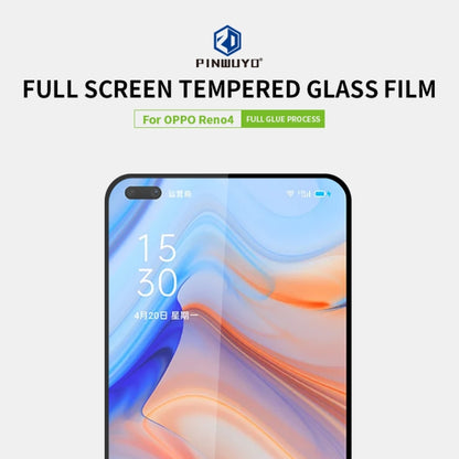 For Oppo Reno4 5G PINWUYO 9H 2.5D Full Screen Tempered Glass Film(Black) - OPPO Tempered Glass by PINWUYO | Online Shopping UK | buy2fix