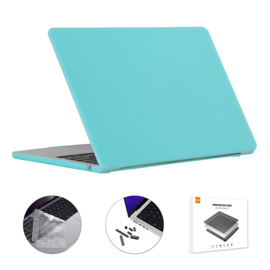 For MacBook Air 13.6 2022/2024 A2681 M2 / A3113 M3 EU Version ENKAY 3 in 1 Matte Laptop Case with TPU Keyboard Film / Anti-dust Plugs (Turquoise) - MacBook Air Cases by ENKAY | Online Shopping UK | buy2fix