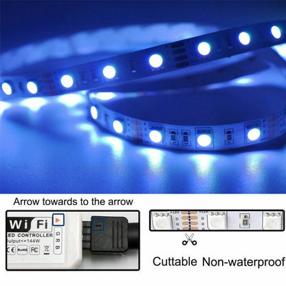 5M 5050 RGB LED Strip Light WIFI Smart Home Power Kit Set (Not waterproof) - Bare Board Light by buy2fix | Online Shopping UK | buy2fix