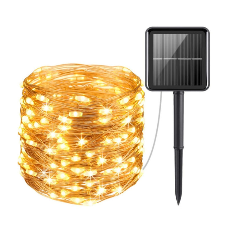 20m 200LED Solar Outdoor Waterproof Silver Wire Light String Christmas New Year Garden Decoration Garland Lights(Warm White Light) - LED Light by buy2fix | Online Shopping UK | buy2fix