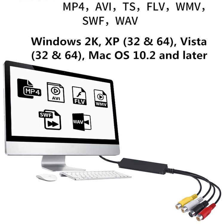 USB to RCA Cable 60+ Supports Vista 64 / Win 7 / Win 8 / Win 10 / Mac OS - RCA Cable by buy2fix | Online Shopping UK | buy2fix