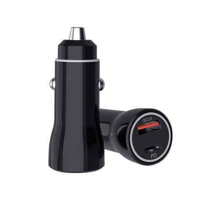 P21 PD 20W USB-C / Type-C + QC3.0 18W USB Fast Car Charger with USB-C / Type-C to USB-C / Type-C Data Cable Set(Black) - In Car by buy2fix | Online Shopping UK | buy2fix