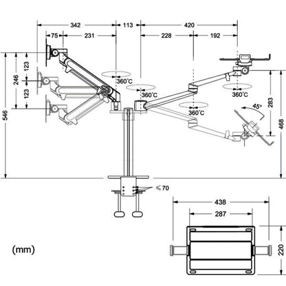 OL-3S Aluminum Height Adjustable Desktop Computer Stand for 17-32 inch and 12-17 inch Monitor(Silver) - Computer & Networking by buy2fix | Online Shopping UK | buy2fix