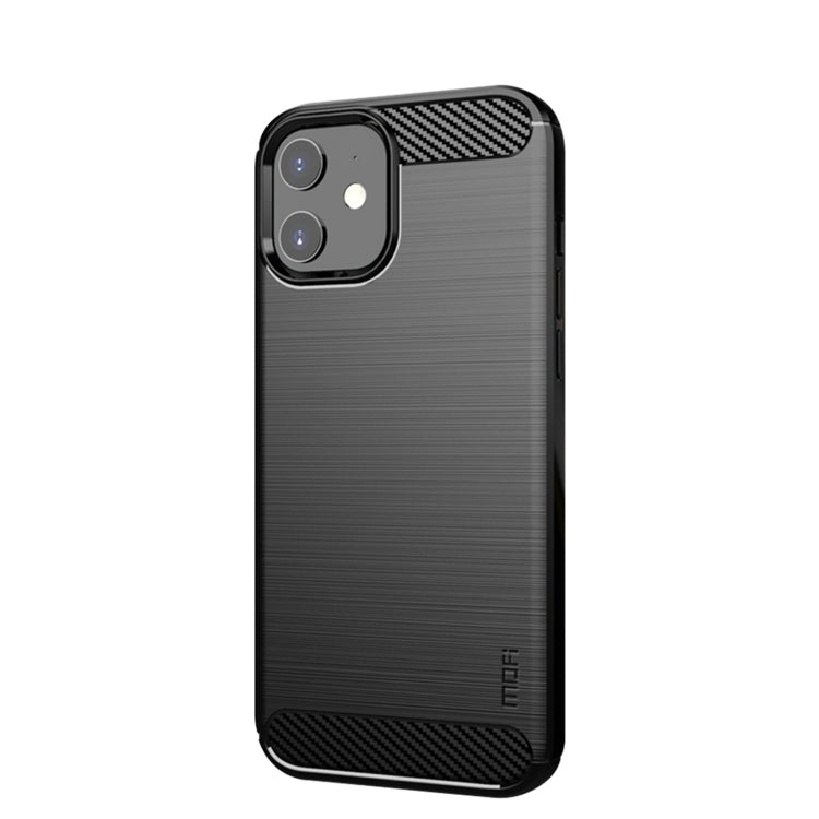 For iPhone 12 mini MOF Gentleness Series Brushed Texture Carbon Fiber Soft TPU Case (Black) - iPhone 12 mini Cases by MOFI | Online Shopping UK | buy2fix