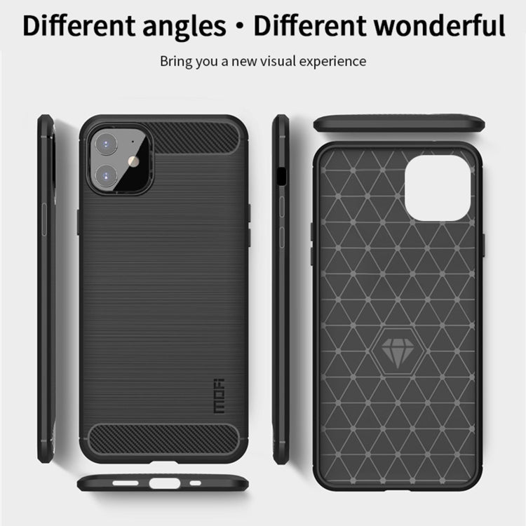 For iPhone 12 mini MOF Gentleness Series Brushed Texture Carbon Fiber Soft TPU Case (Black) - iPhone 12 mini Cases by MOFI | Online Shopping UK | buy2fix