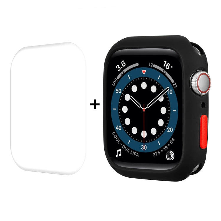 ENKAY  TPU Case  + Full Coverage PET Screen Protector For Apple Watch Series 8 / 7 45mm(Black) - Watch Cases by ENKAY | Online Shopping UK | buy2fix