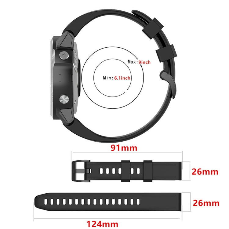 For Garmin Fenix 6X Pro 26mm Silicone Watch Band(Beige) - Smart Wear by buy2fix | Online Shopping UK | buy2fix