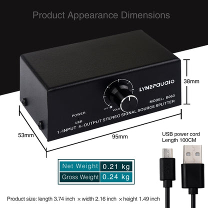 1 In 4 Out Audio Frequency Signal Distribute Device Non Consumption Output RCA Interface - Consumer Electronics by buy2fix | Online Shopping UK | buy2fix