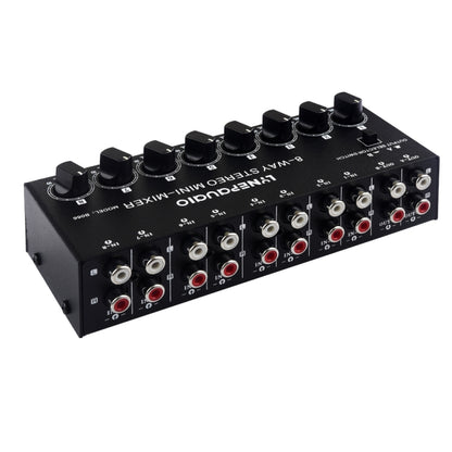 B066 Mini Stereo 8 Channel RCA Non Source Sound Passive Mixer, No Power Supply - Consumer Electronics by buy2fix | Online Shopping UK | buy2fix