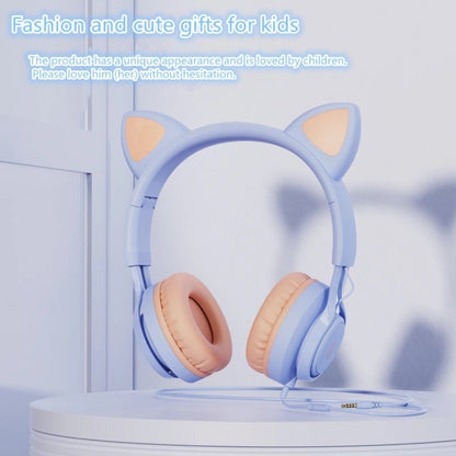 EP08 Cute Cat Ear Child Music Stereo Wired Headset with Mic(Pink) - Apple Accessories by buy2fix | Online Shopping UK | buy2fix