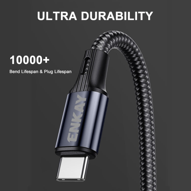 ENKAY PD 20W 3A USB-C / Type-C to 8 Pin Elbow Fast Charging Nylon Braided Data Cable, Length:2m(Black) - Normal Style Cable by ENKAY | Online Shopping UK | buy2fix