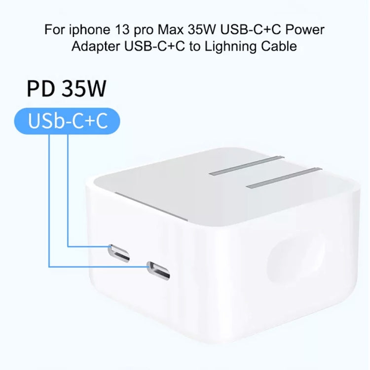 PD 35W Dual USB-C / Type-C Ports Charger for iPhone / iPad Series, US Plug - Apple Accessories by buy2fix | Online Shopping UK | buy2fix