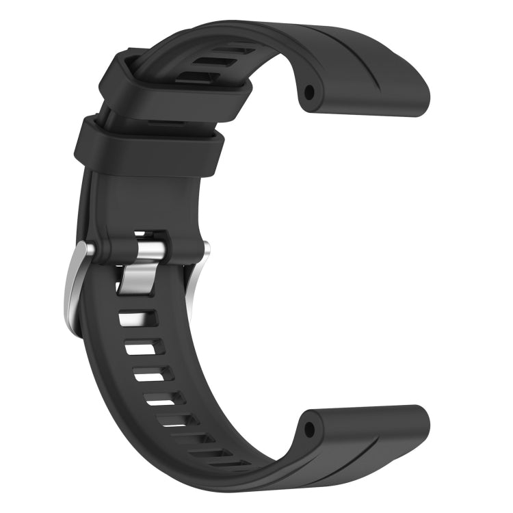 For Garmin Approach S60 22mm Solid Color Silicone Watch Band(Black) - Smart Wear by buy2fix | Online Shopping UK | buy2fix