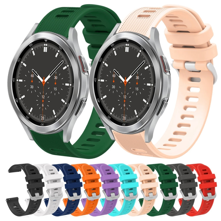 For Samsung Galaxy Watch4 Classic 46mm 20mm Twill Solid Color Silicone Watch Band(Orange) - Smart Wear by buy2fix | Online Shopping UK | buy2fix