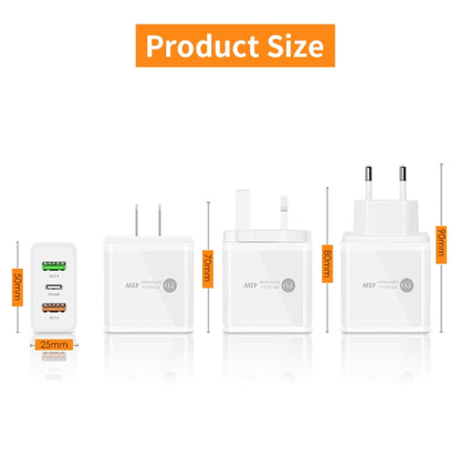 45W PD25W + 2 x QC3.0 USB Multi Port Charger with USB to 8 Pin Cable, US Plug(White) - Apple Accessories by buy2fix | Online Shopping UK | buy2fix