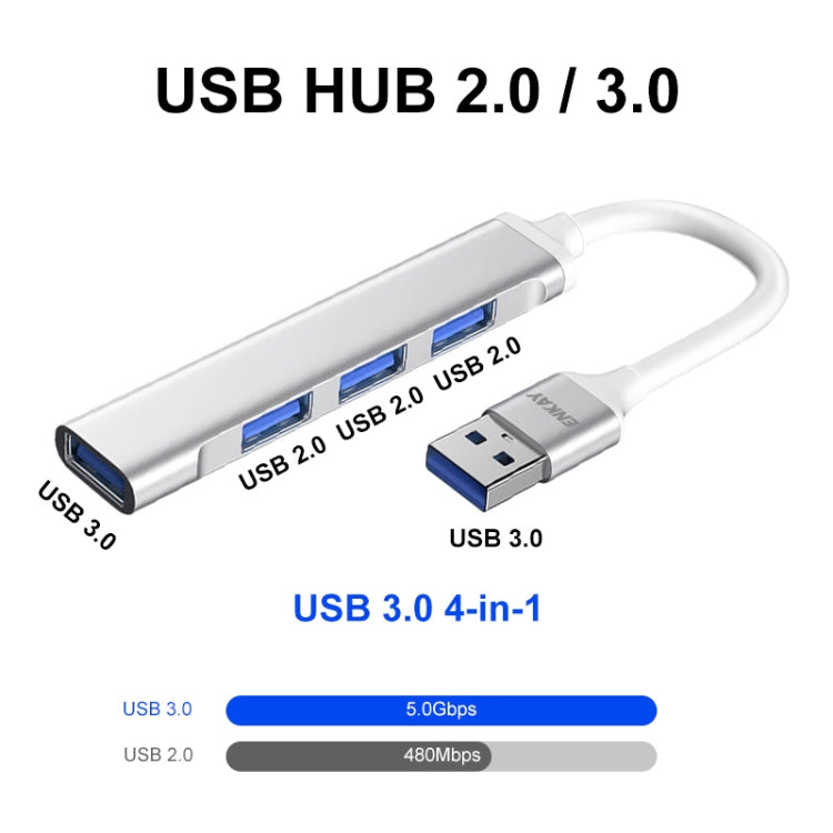 ENKAY Hat-Prince ENK-AT114 4 Ports USB 3.0 Splitter Multi-Ports Expansion HUB Extender Connector Adapter, Interface:USB 3.0 - USB 3.0 HUB by ENKAY | Online Shopping UK | buy2fix