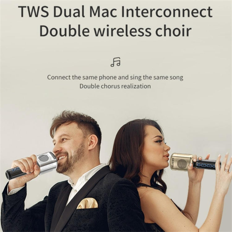 KM600 Wireless Microphone TWS Handheld Noise Reduction Smart Bluetooth-compatible Condenser Mic Music Player for Singing(Sliver) - Consumer Electronics by buy2fix | Online Shopping UK | buy2fix