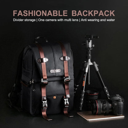 K&F CONCEPT KF13.092 Multifunctional Dual-layer Shockproof Waterproof Camera Backpack Travel Tripod Bag - Backpack by K&F | Online Shopping UK | buy2fix