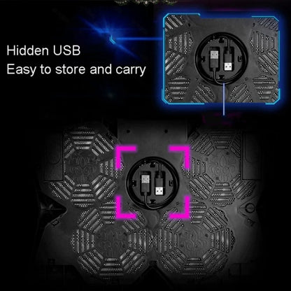 S400 Four Cooling Fans Foldable Adjustable Gaming Laptop Desktop Holder -  by buy2fix | Online Shopping UK | buy2fix