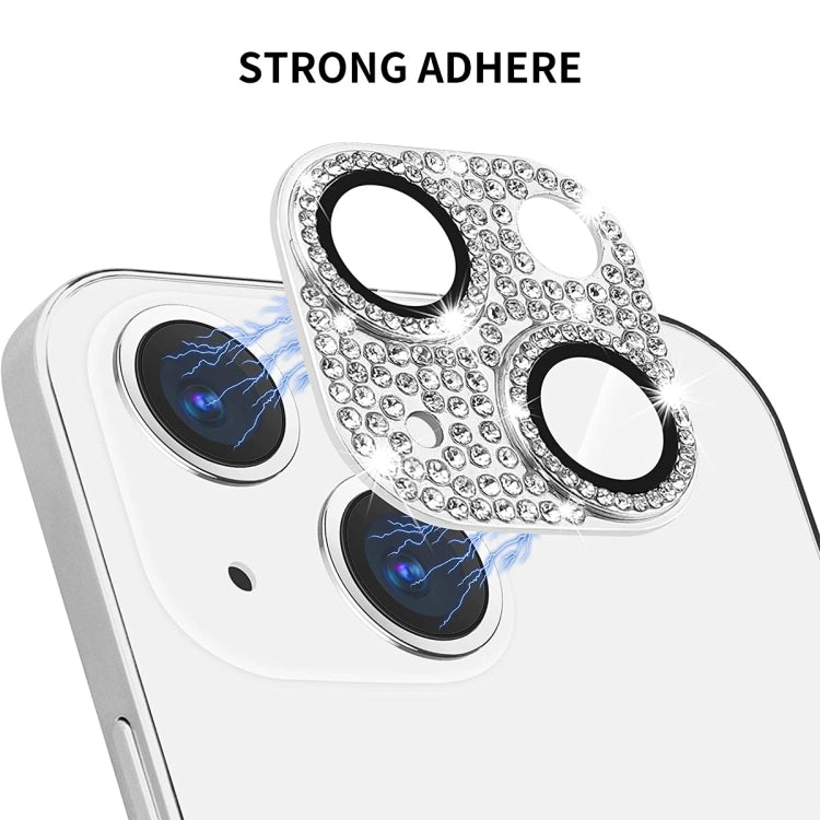 For iPhone 14 / 14 Plus ENKAY Hat-Prince Blink Diamond Camera Lens Aluminium Alloy Tempered Glass Film(Colorful) - iPhone 14 Tempered Glass by ENKAY | Online Shopping UK | buy2fix