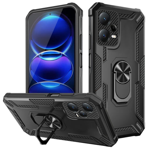 For Redmi Note 12 Pro 5G Global / Poco X5 Pro Warship Armor 2 in 1 Shockproof Phone Case(Black) - Note 12 Pro Cases by buy2fix | Online Shopping UK | buy2fix