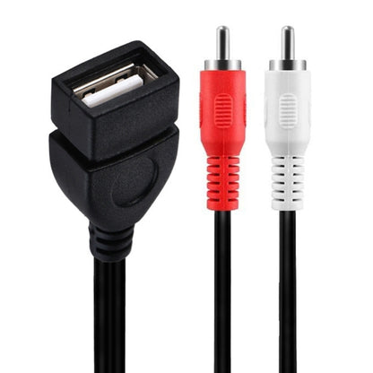 JUNSUNMAY USB 2.0 Female to 2 x RCA Male Video Audio Splitter Adapter Cable, Length:1.5m - Splitter Adapter by JUNSUNMAY | Online Shopping UK | buy2fix